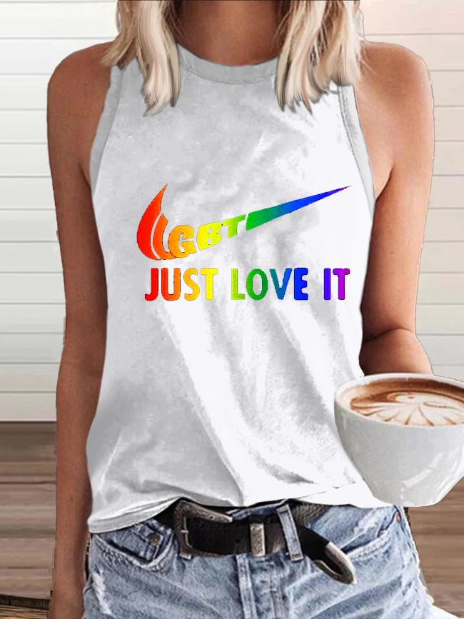 Women's Pride Month Just Love It Printed Tank Top