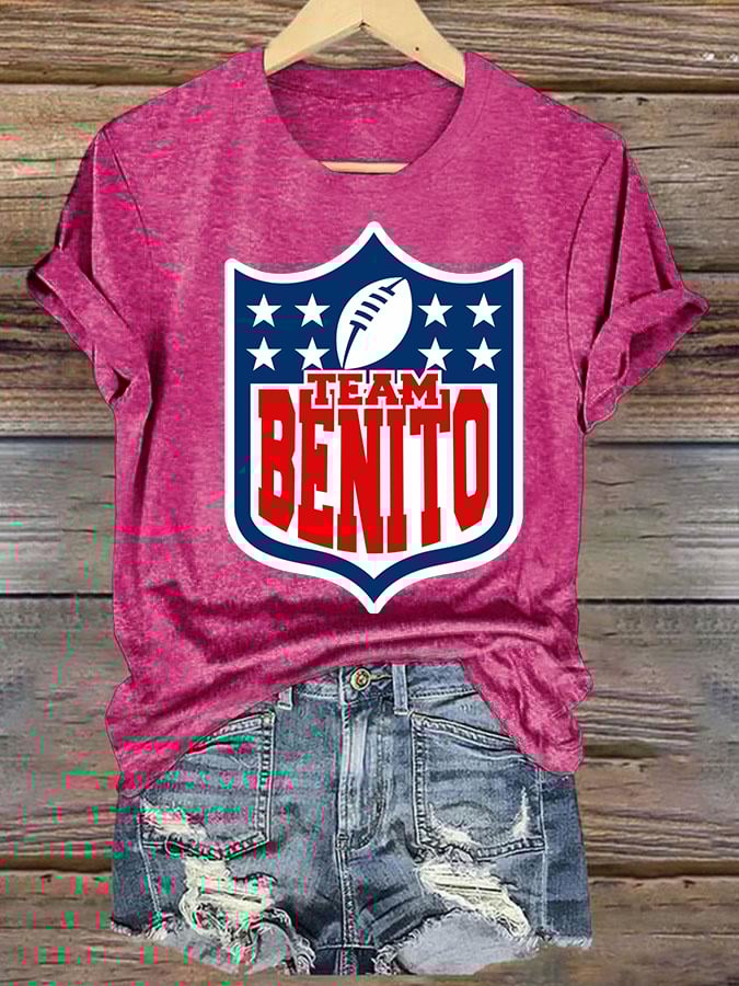Women's  Team Benito Puerto Rico Print Casual Tee
