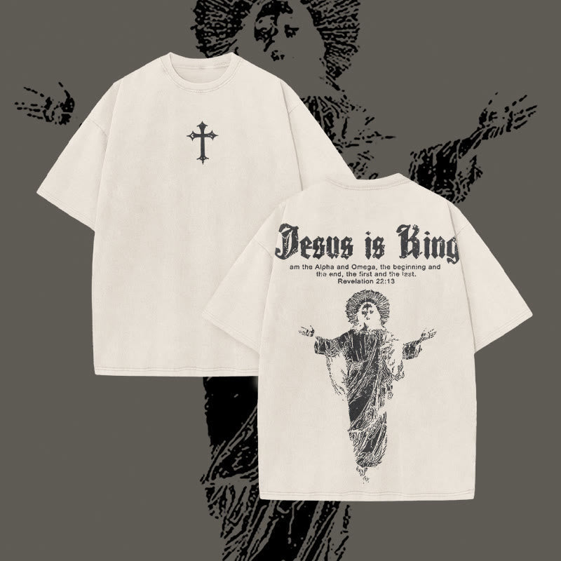 Jesus Is King Vintage Washed Unisex T-Shirt