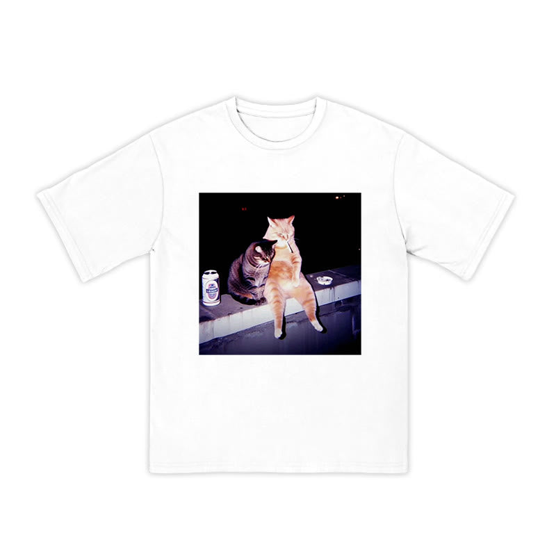 Unisex Funny Decadent Cats Print T-shirt