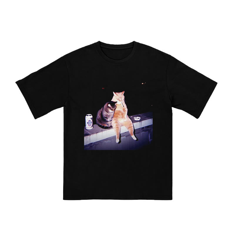 Unisex Funny Decadent Cats Print T-shirt