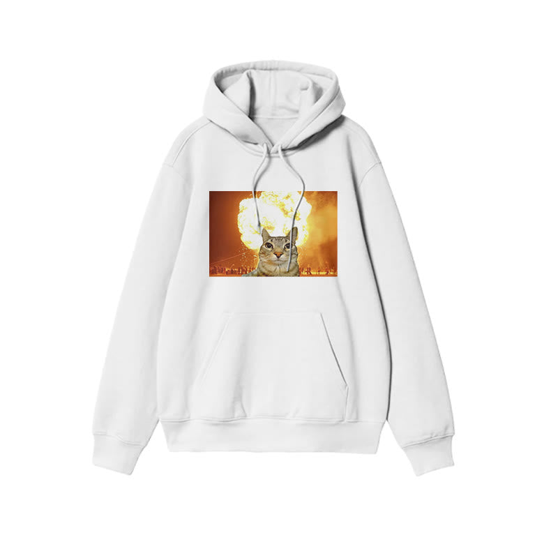 Unisex Funny Cat Print Hoodie