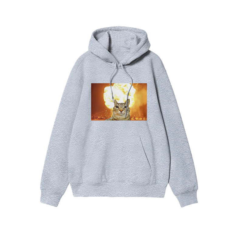 Unisex Funny Cat Print Hoodie