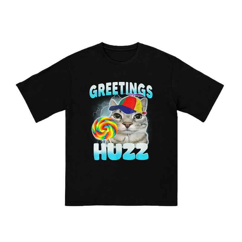 Unisex Greetings Huzz Print T-shirt