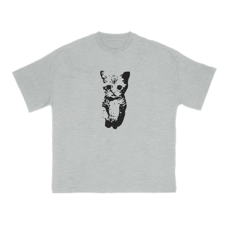 Unisex Cute Cat Print T-shirt
