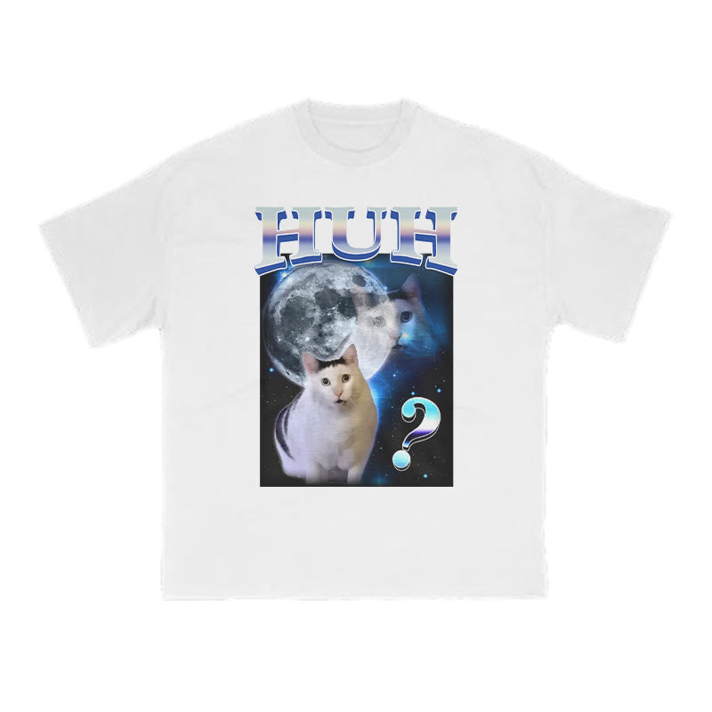 Unisex Huh Cat Meme Print T-shirt
