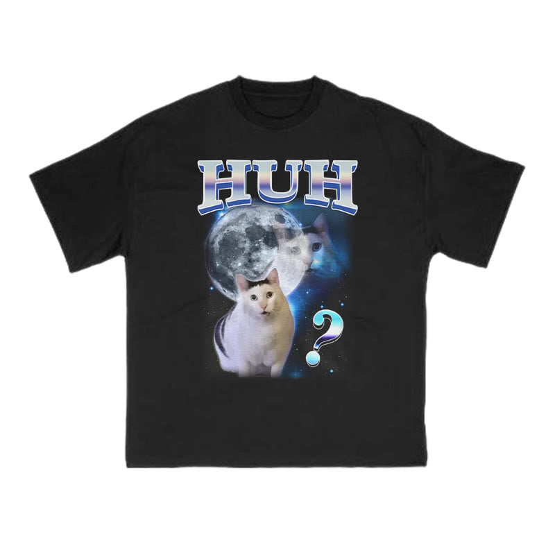 Unisex Huh Cat Meme Print T-shirt