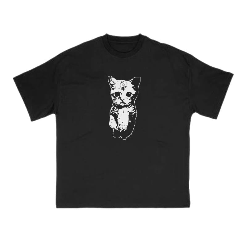 Unisex Cute Cat Print T-shirt