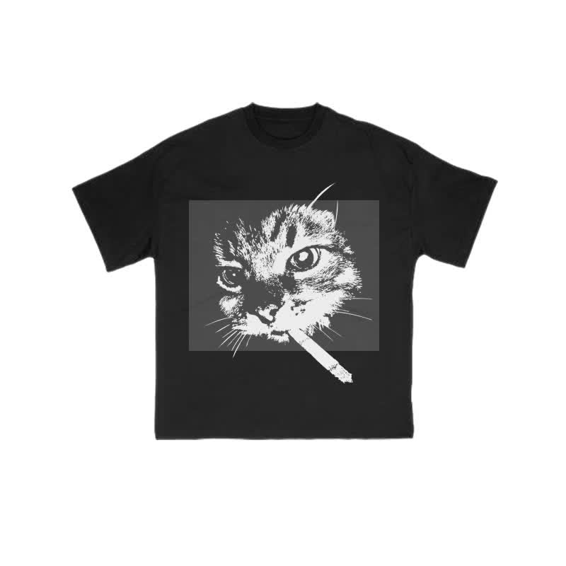 Unisex Cool Cat Art Print T-shirt