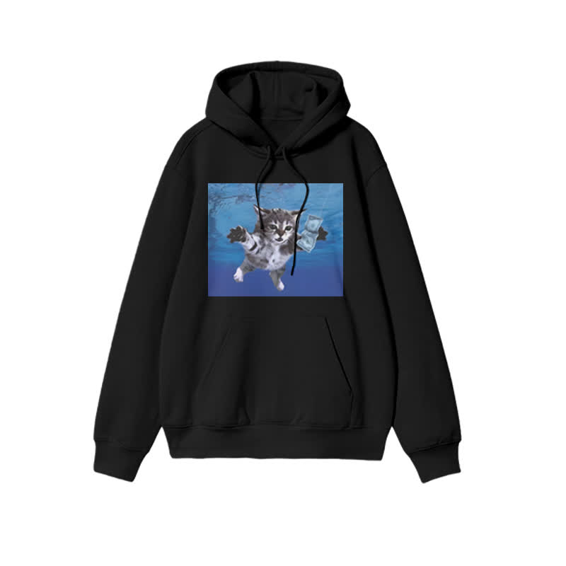 Unisex Fishing For Cats With Money Print Hoodie