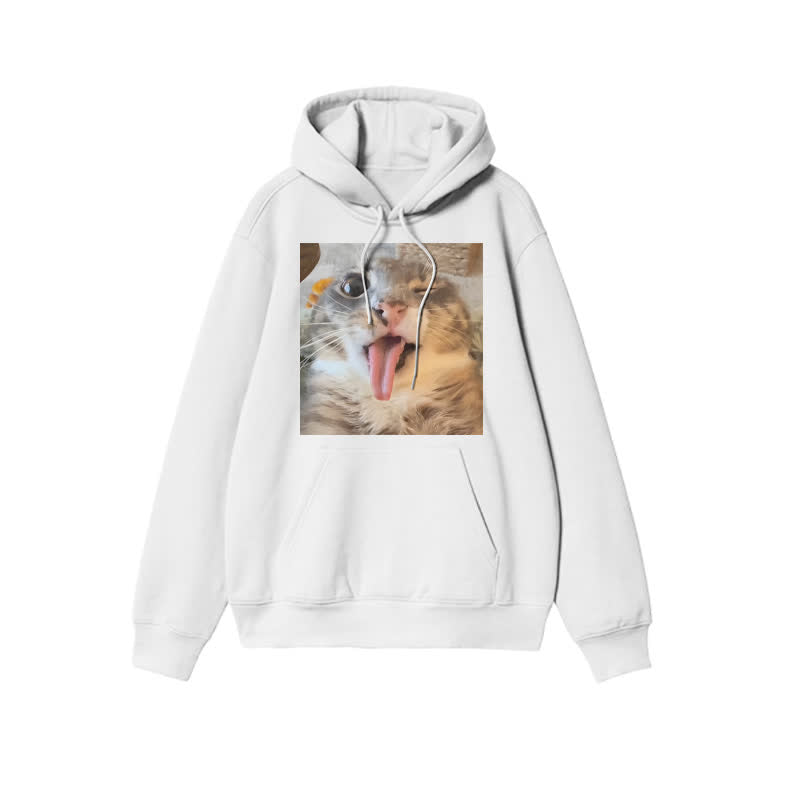 Unisex A Ghost-faced Cat That Can Take Selfies Print Hoodie