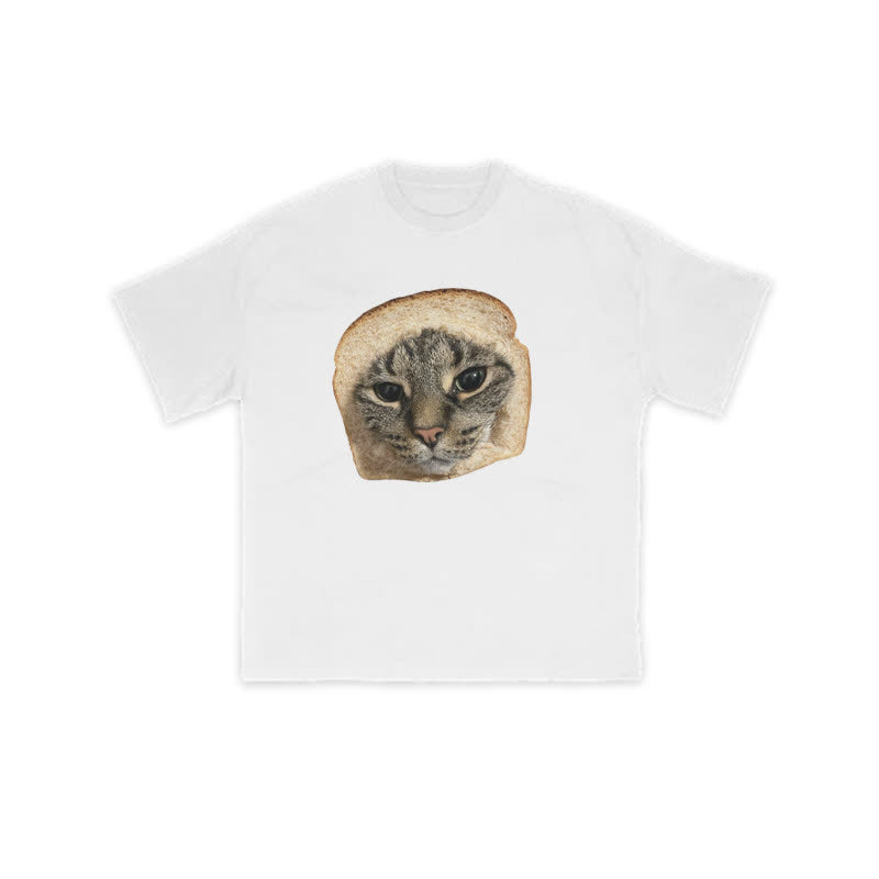 Unisex Toast Cat Print T-shirt