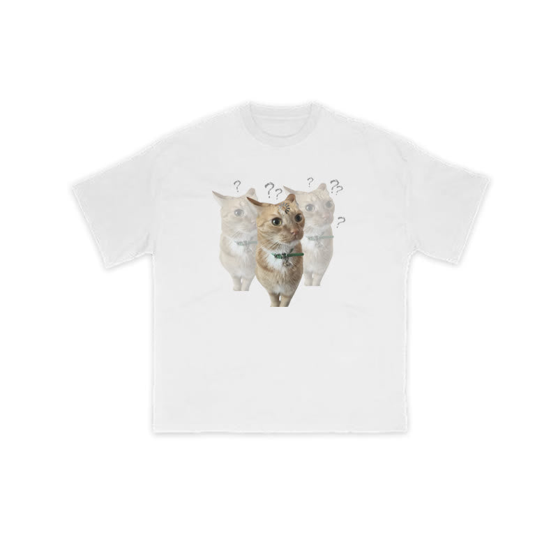 Unisex "Brain Is Loading" Fun Cat Pattern Print T-shirt