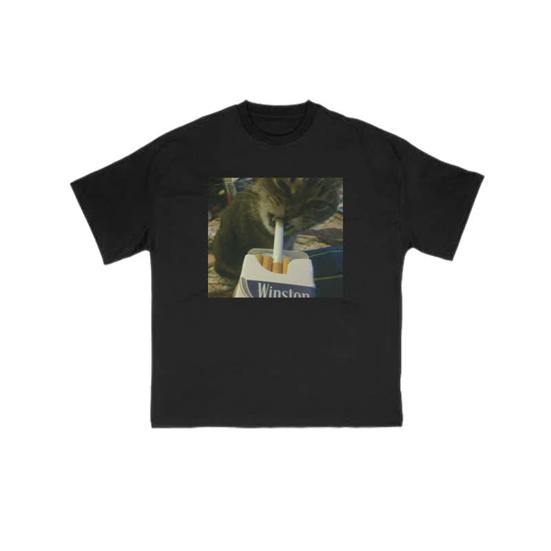 Unisex "Do You Want One?" Fun Cat Pattern Print T-shirt