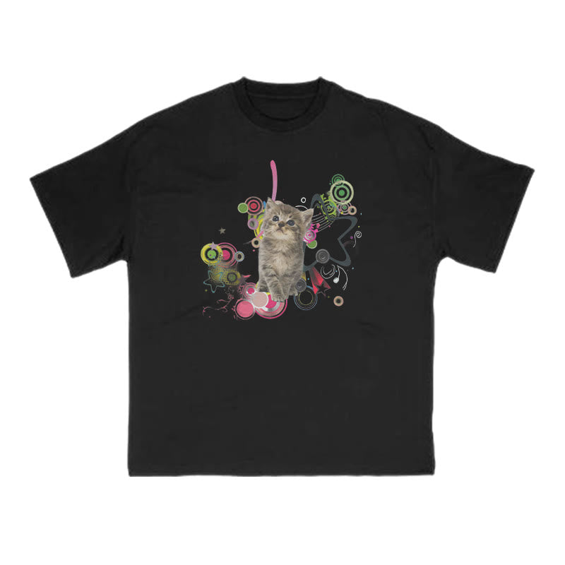 Cats On Musical Notes Meme Print T-shirt