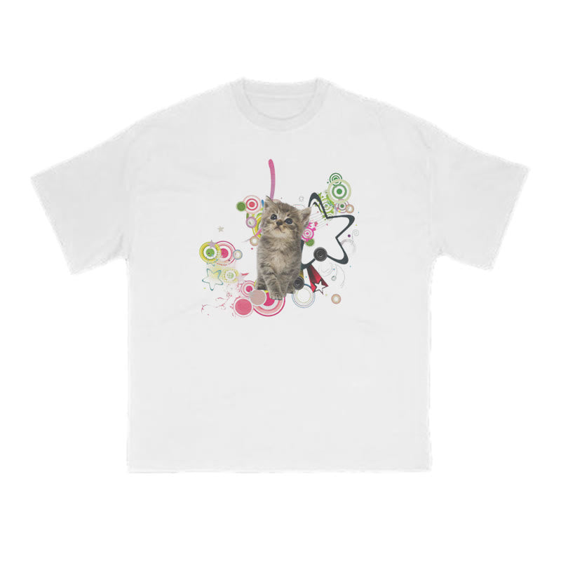 Cats On Musical Notes Meme Print T-shirt