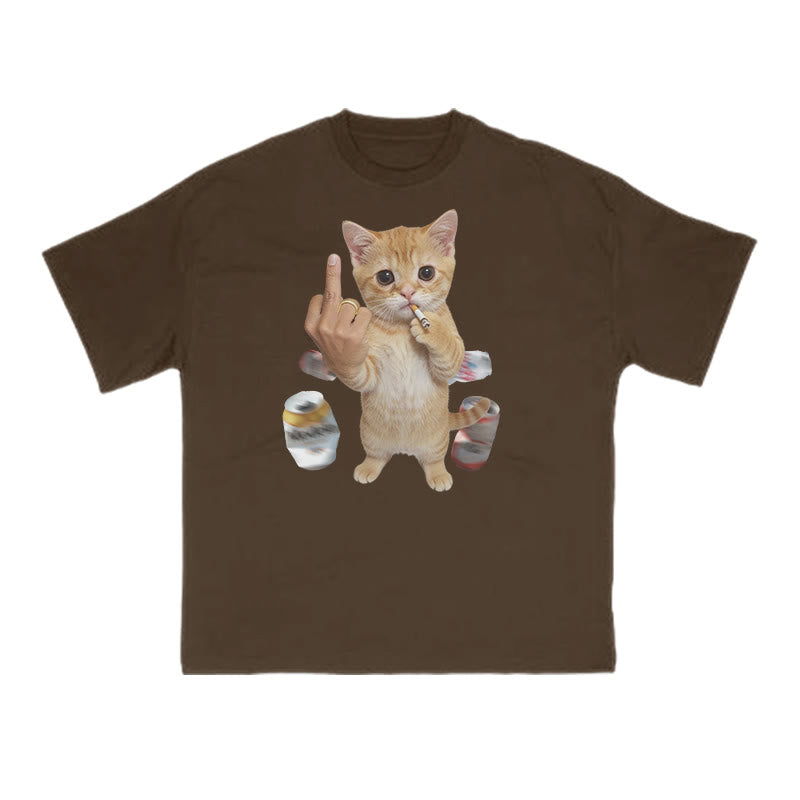 Dope Ass Cat Print T-shirt