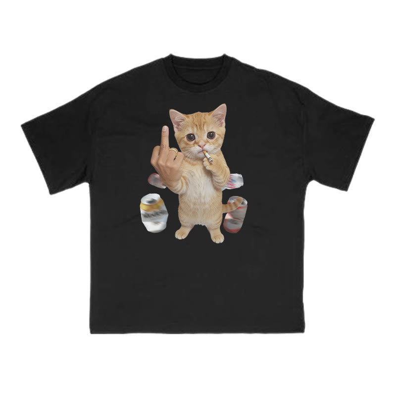 Dope Ass Cat Print T-shirt
