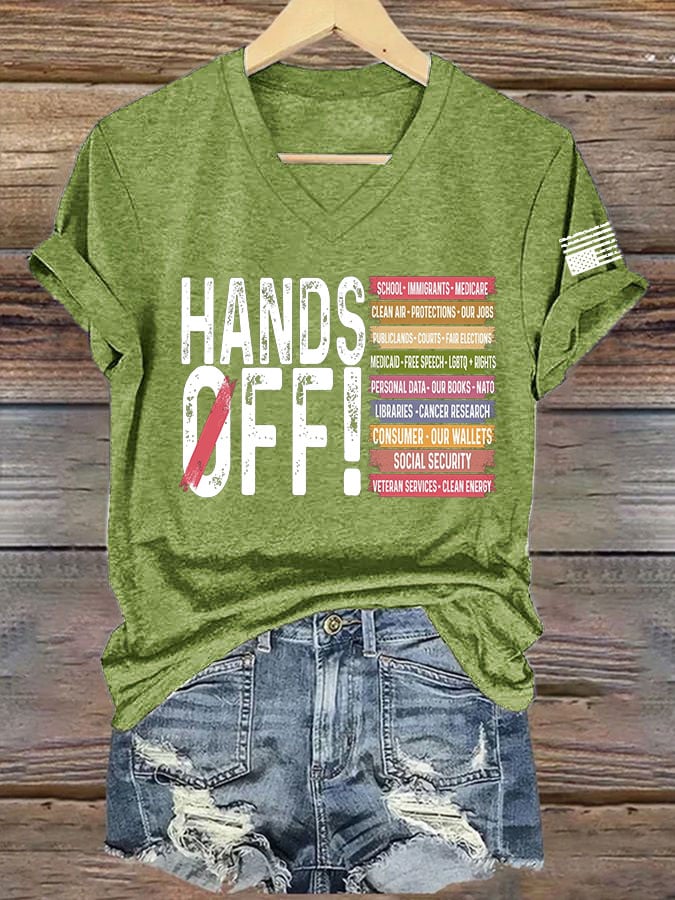 🔥Buy 3 Get 15% Off🔥Women's Retro Hands Off Protest Print T-Shirt