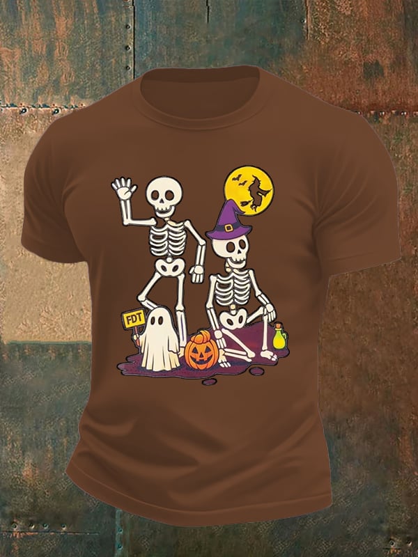 Men's Halloween Skeleton  T-Shirt