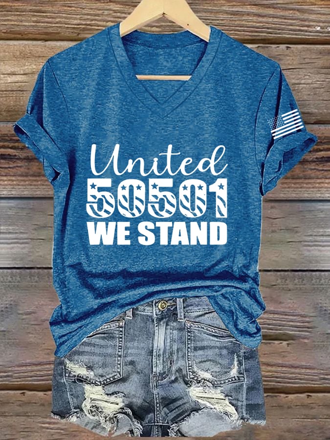 Women's 50501 We Stand Printed Casual T-shirt