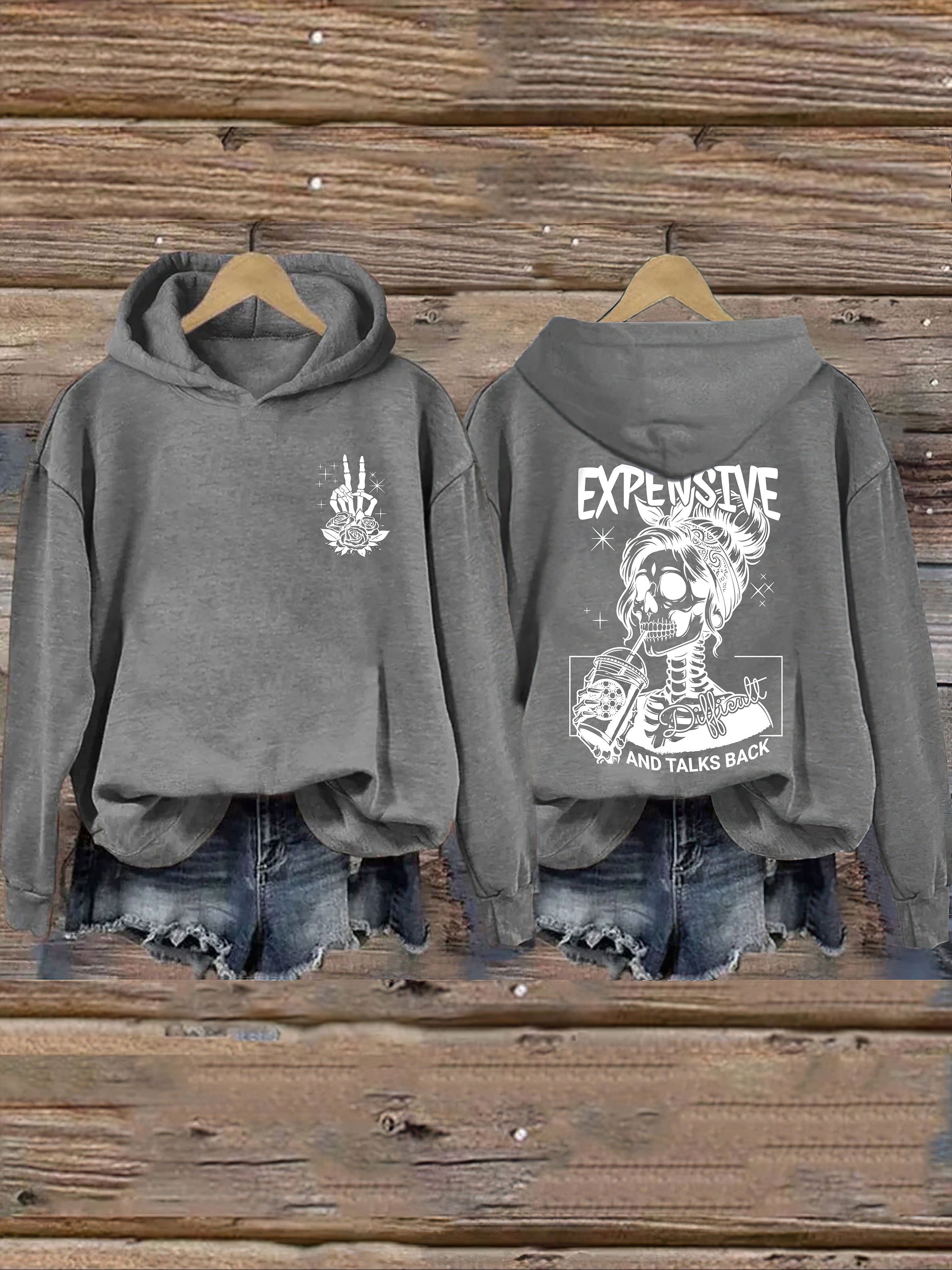 Retro and fun WDNC member printed hooded sweatshirt