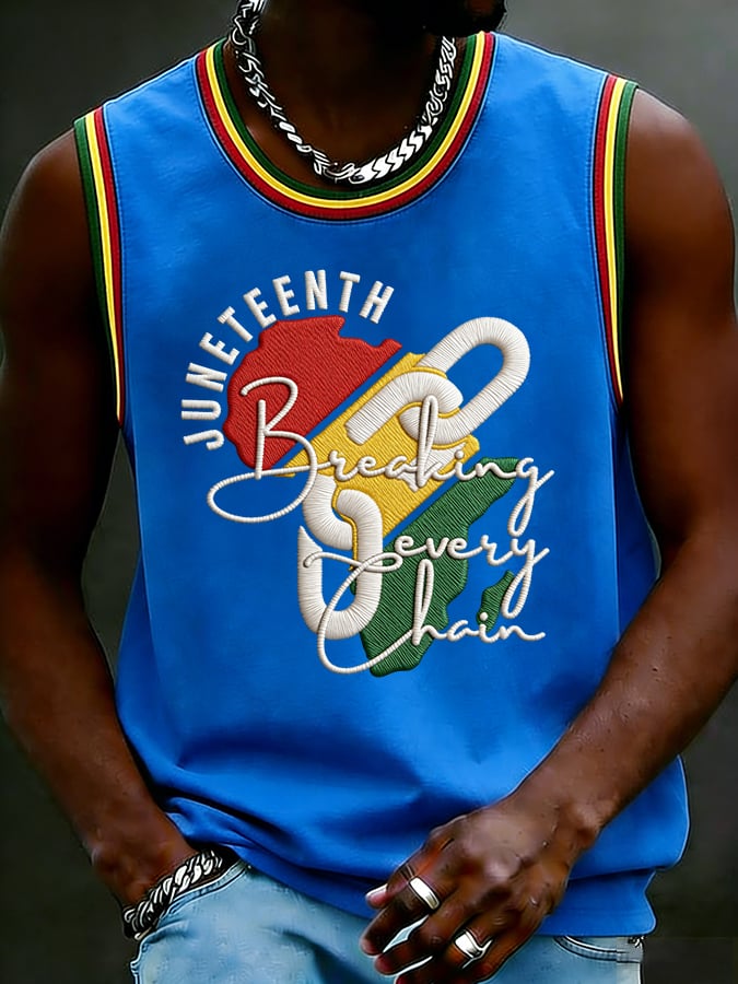 Men's Juneteenth Breaking Every Chain Print Polo Shirt