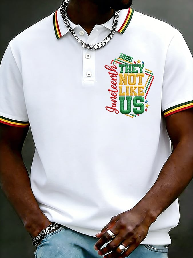Men's Juneteenth They Not Like Us Print Polo Shirt