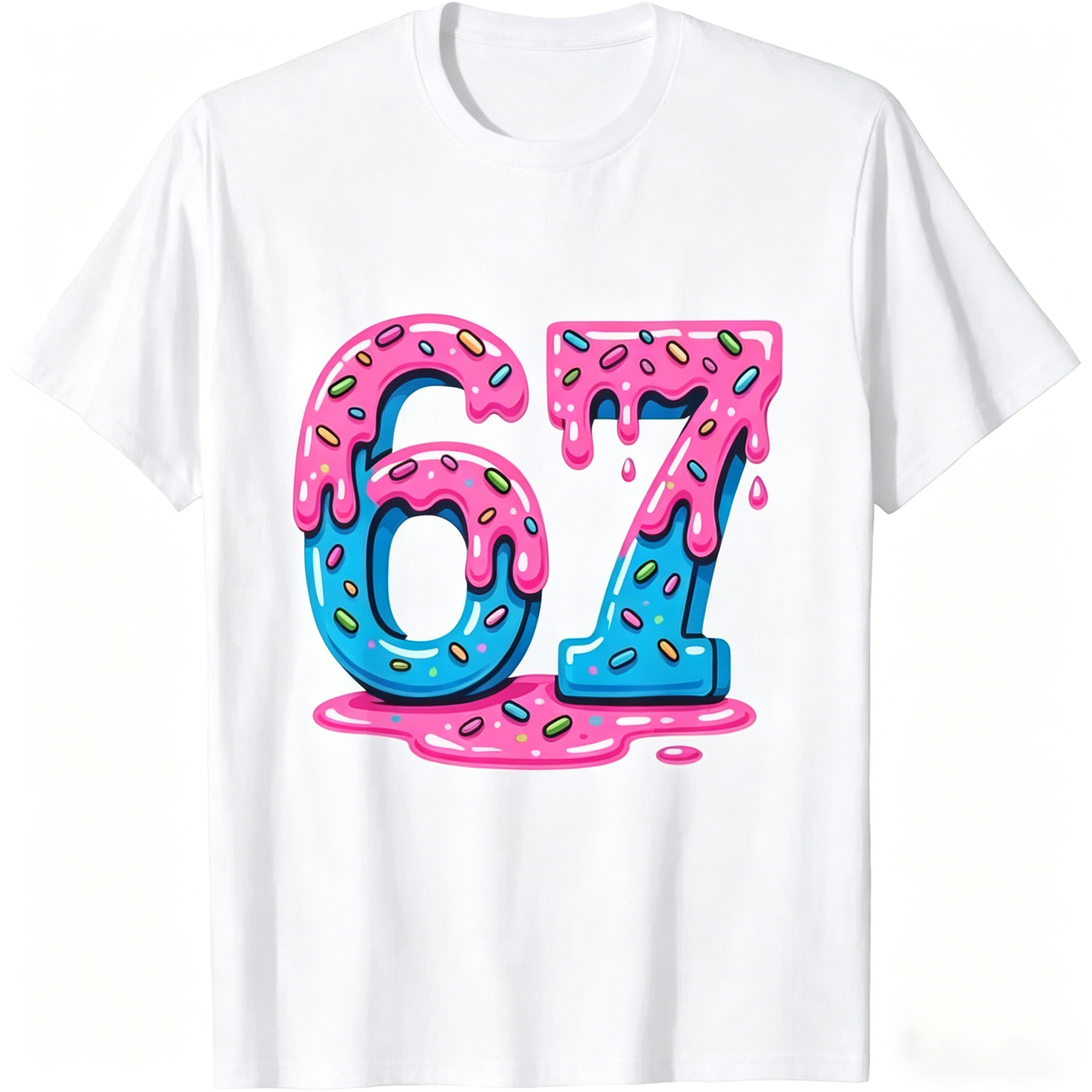 [100% Cotton] Unisex Six Seven Meme Ice Cream Drip T-Shirt