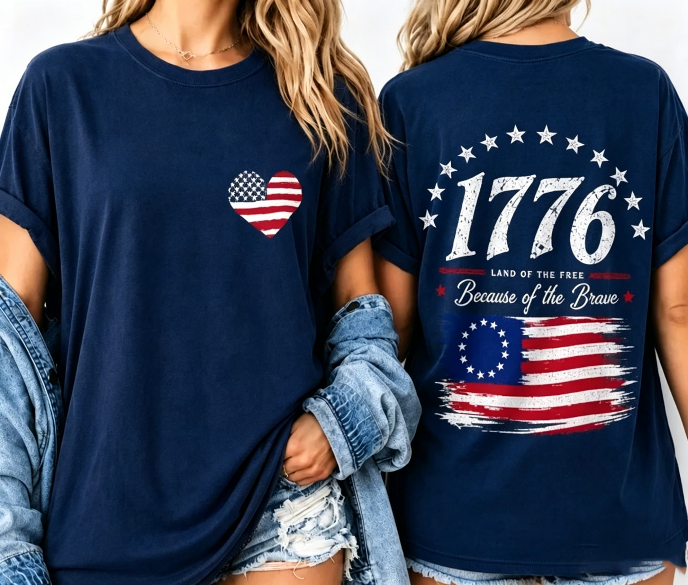 Unisex Comfort Colors 1776 Patriotic Graphic T-Shirt
