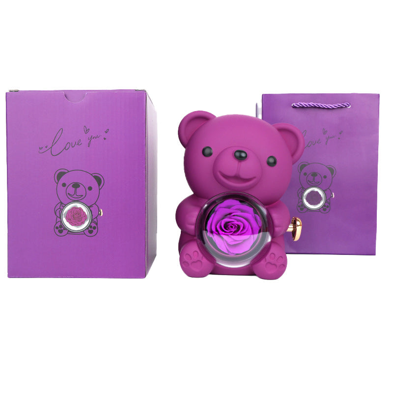 Teddy Bear Surprise Reversible Rose Flower Gift Bo