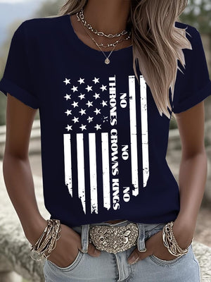 🔥Buy 3 Get 15% Off🔥Women's No Thrones No Crowns No Kings Printed Pure Cotton Casual T-Shirt
