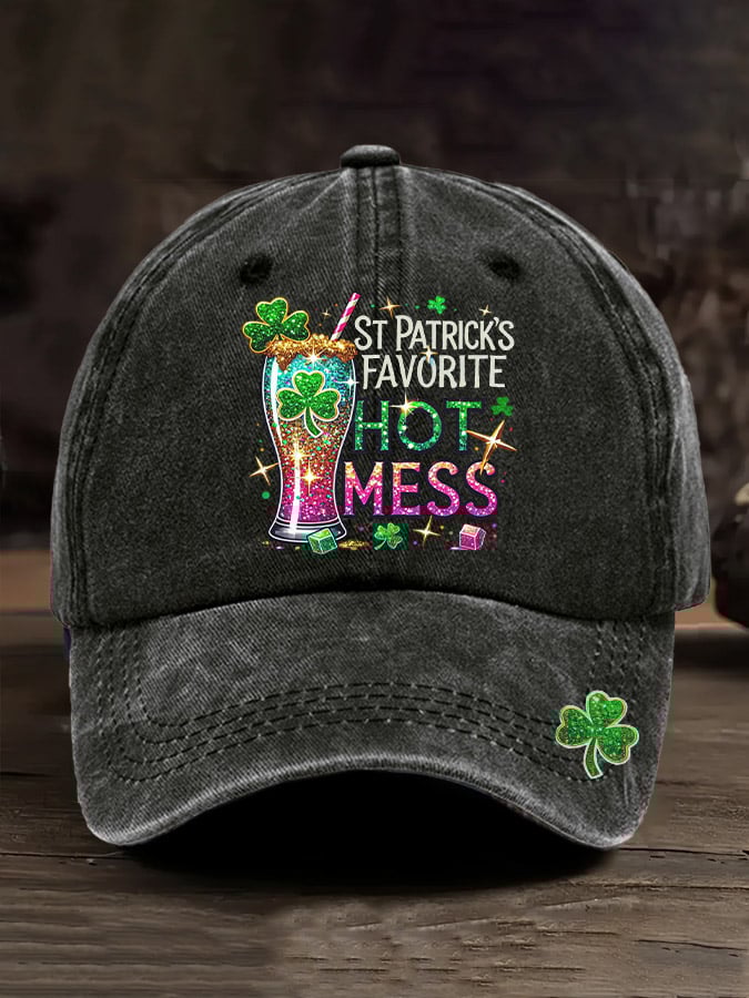 Unisex St. Patrick's Favorite Hot Mess Printed Casual Hat