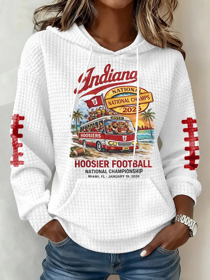 Women's Football Print Hoodie Sweatshirt