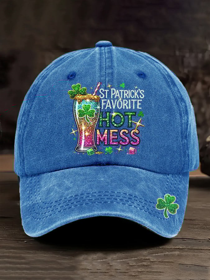 Unisex St. Patrick's Favorite Hot Mess Printed Casual Hat