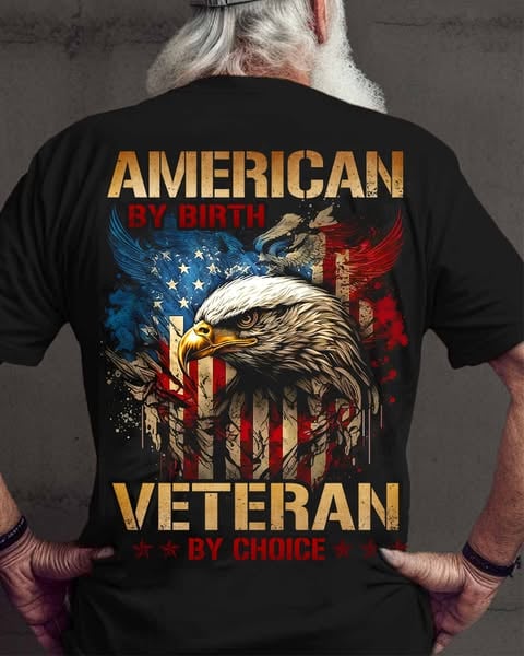 Amercian Veteran Pattern 100&Cotton Print  T-Shirt