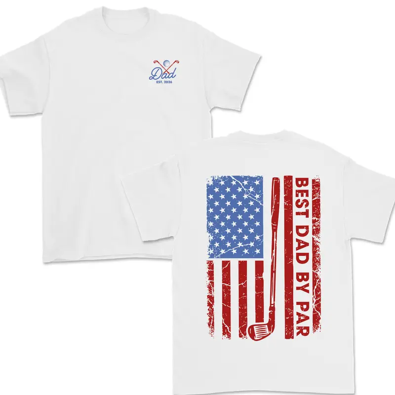 Unisex Best Dad Golf Patriotic Design T-shirt