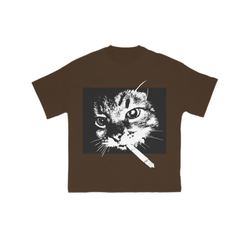Unisex Cool Cat Art Print T-shirt