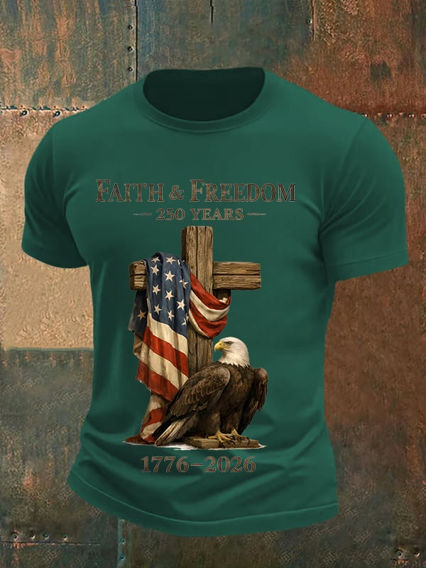 Men's  Faith and Freedom 250 Years Print T-Shirt