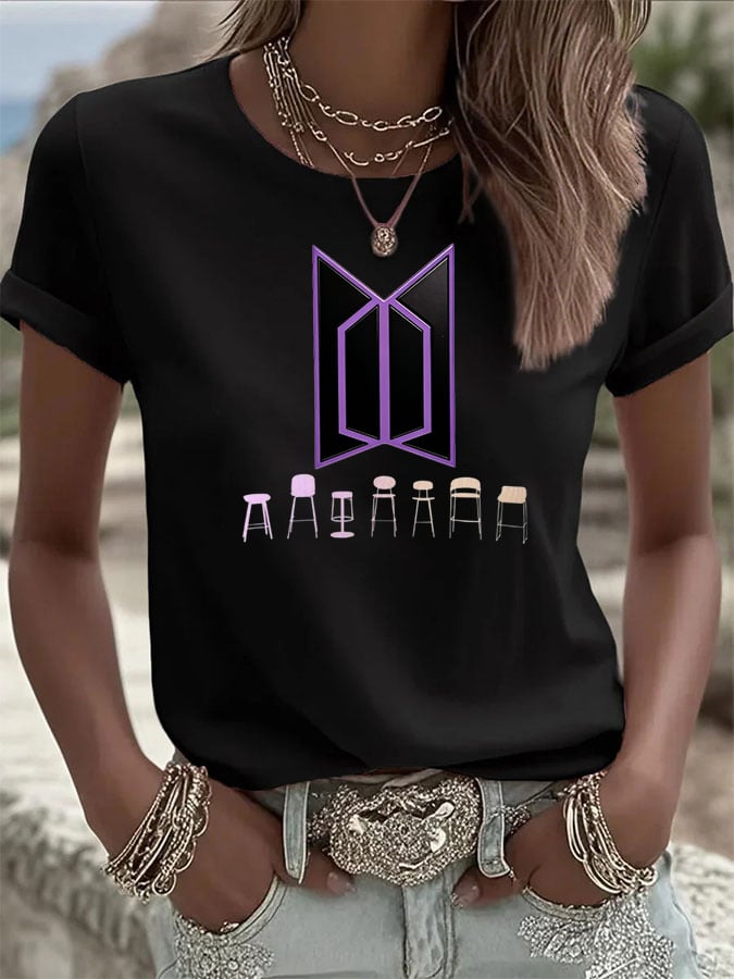 Women's K-pop  Print Casual T-Shirt
