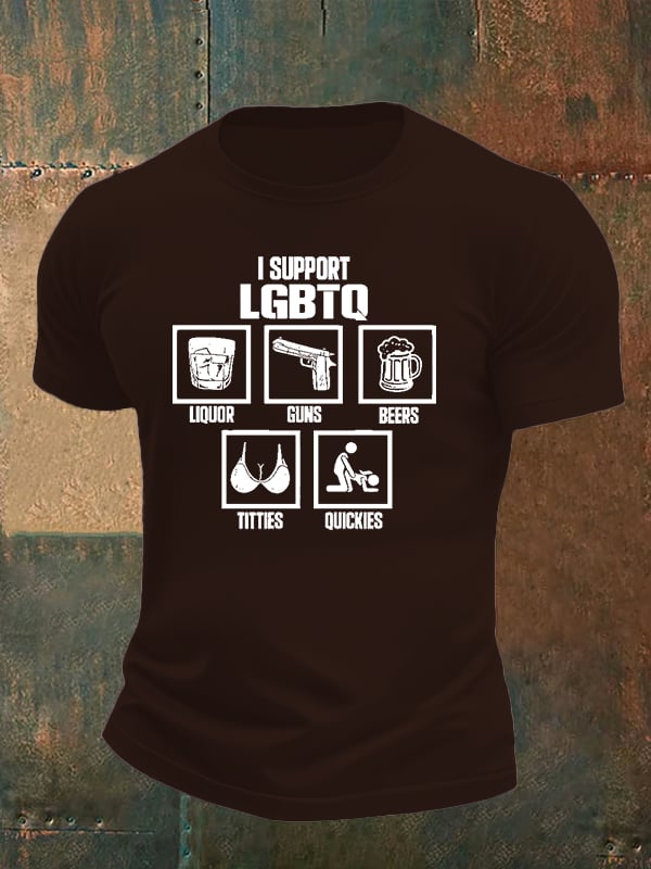Men's  I SUPPORT LGBTQ Printed T-Shirt