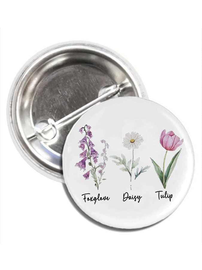 Unisex Flowers "FDT" Brooch