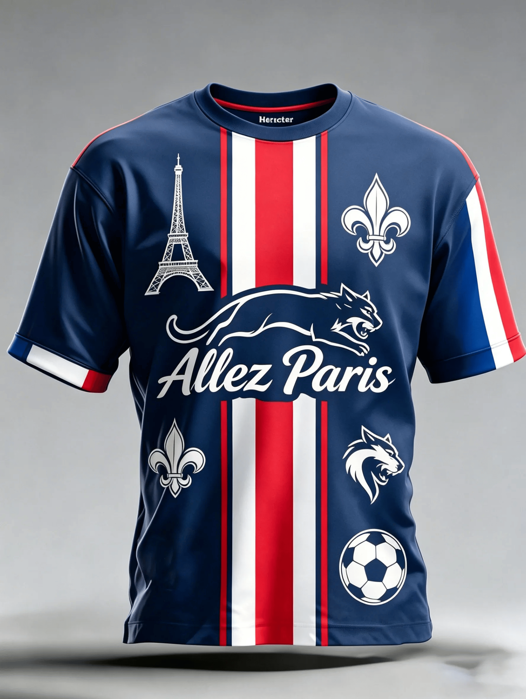 Men's French Football Short-Sleeve Printed T-Shirt