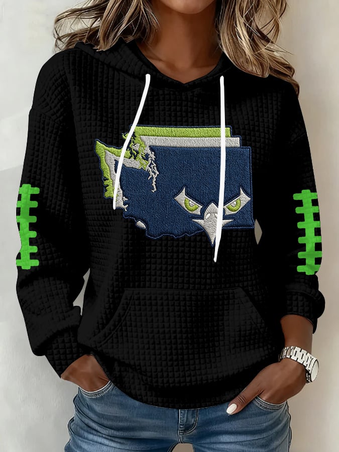 Women's Football Print Hoodie Sweatshirt