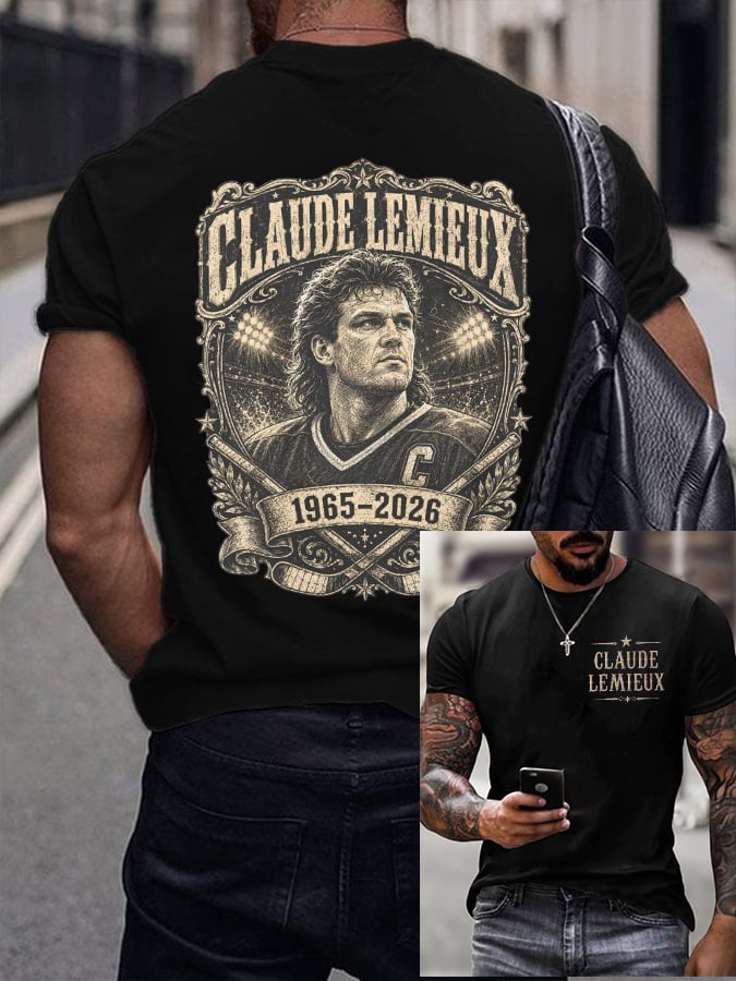 Men's Hockey Heritage Print Round Neck T-shirt