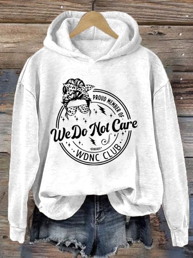 Women's  Retro Funny Proud Member Of Club We Do Not Care Menopause Perimenopause Print  Hoodie