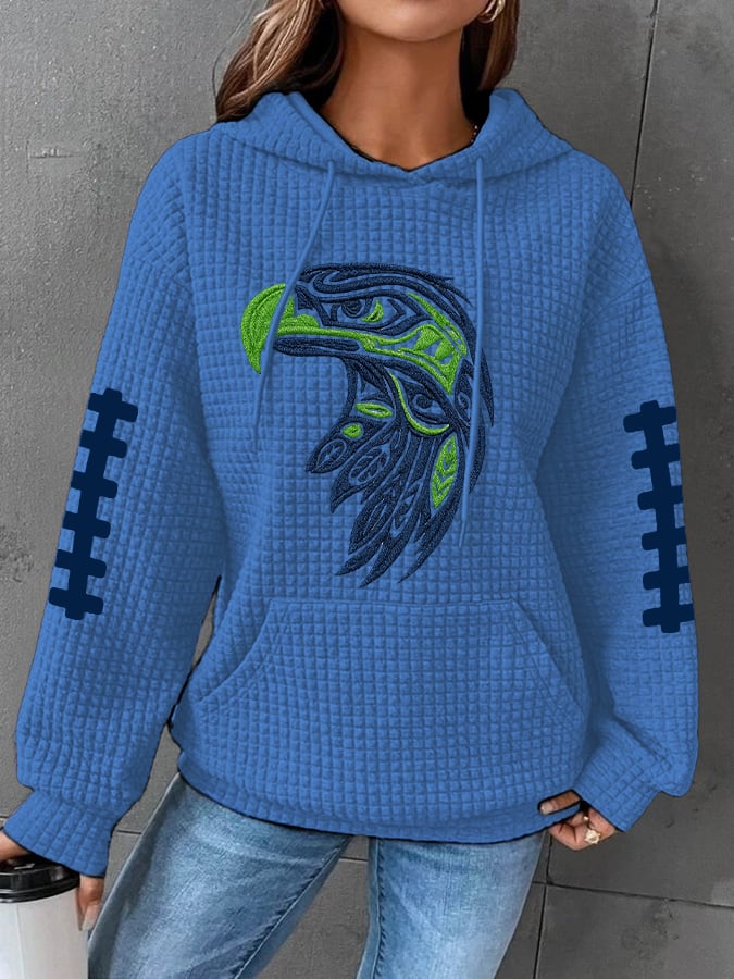 Women's   Football Print  Hoodie