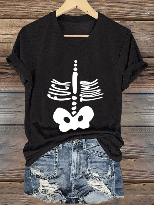 Women's Halloween FDT Printed Short-Sleeved T-Shirt