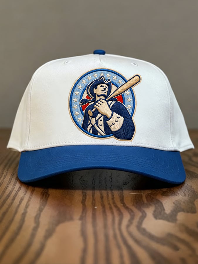 Retro Rugby Print Baseball Cap