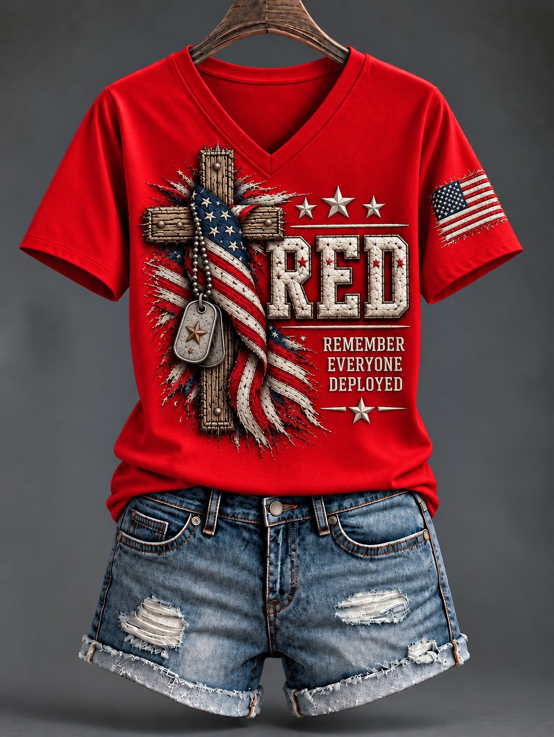 Women's Red Friday Print T-shirt